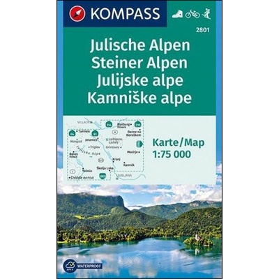 Kompass 2801 Julische Alpen Julské Alpy Steiner Alpen 1:75 000 turistická mapa