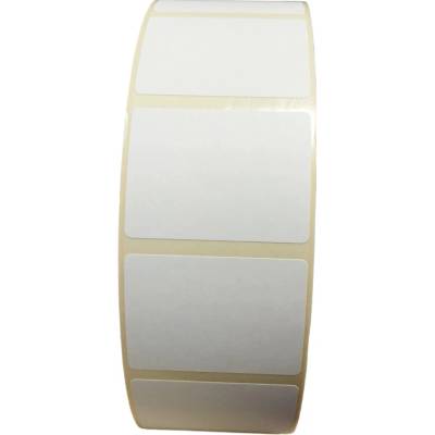 Papierová Etiketa 50 mm x 37 mm, Matný papier, Biela, Dutinka 76 mm, 3000 ks/kotúč, Permanentné lepidlo, Priemer kotúča 165 mm