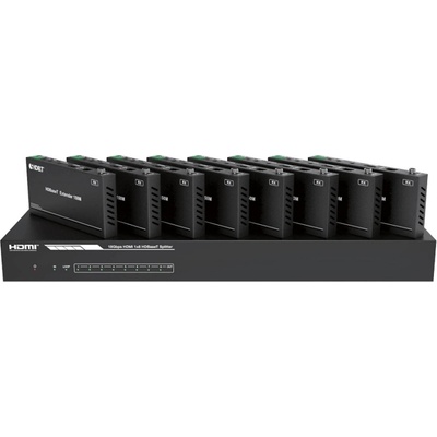 EVOCONNECT Мултипликатор/разклонител 1: 8 HDMI 2.0 с пренос на сигнала на 150 м чрез HDBaseT (комплектът съдържа 8 приемника) (HDCVT-HDC-SPB18H150)