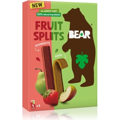 BEAR Fruit Splits sušené ovocie Strawberry & Apple 5 x 20 g