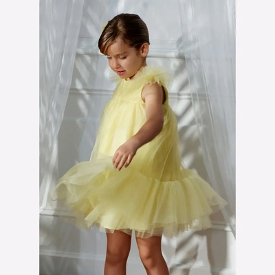 Abel & Lula Нежна официална рокля за момиче в жълто Abel&Lula