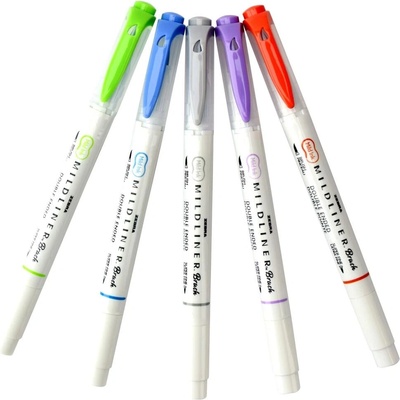 ZEBRA MILDLINER - BRUSH PEN sada 5 ks / COOL & REFINED