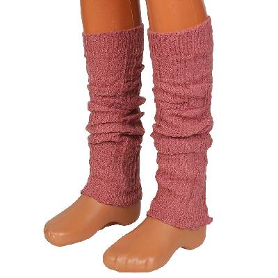 Плетени дамски гети в цвят пепел от рози