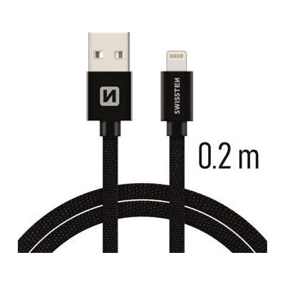 Swissten 71523101 USB - Lightning, 0,2m, černý