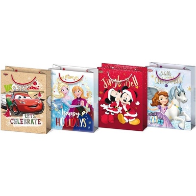 Taška vánoční L Disney mix V4 (260x340x140) Barvy: světle modrá