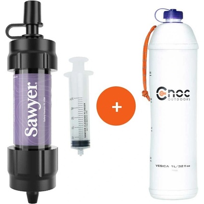 Sawyer Sada vodního filtru MINI Violet + skládací láhev CNOC Vesica 1l