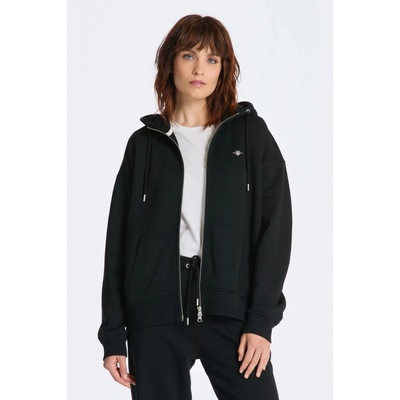 Gant Rel Shield Zip Hoodie čierna