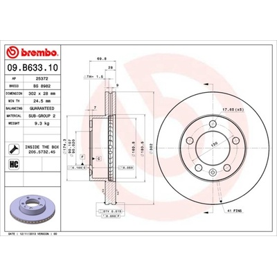 BREMBO Brzdový kotúč 09B63310