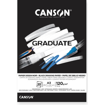 Canson Skicák Graduate Black Drawing 20 listů 120 gsm A3