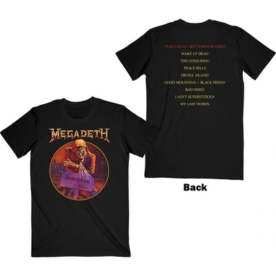 Megadeth tričko Peace Sells… Track list čierne