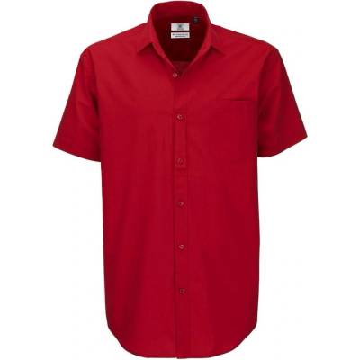 B&C Heritage košile pánská s krátkým rukávem červená