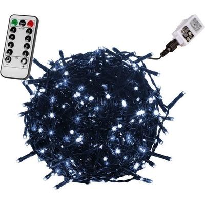 VOLTRONIC® 59743 Vianočné LED osvetlenie 10 m studená biela 100 LED ovládač zelený kábel