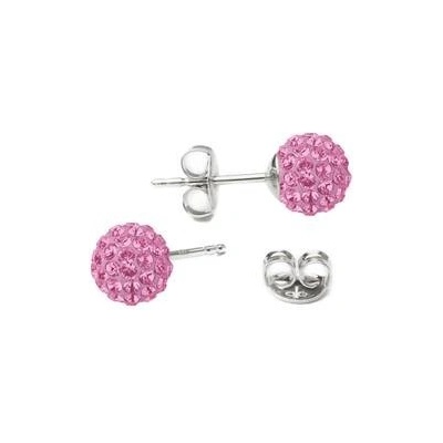 NUBIS® stříbrné kuličky Crystals from Swarovski® Pink SWAG06-P