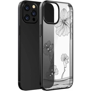 Image 1 of DEVIA Кейс за Iphone 13 Pro, на цветя с диаманти, Черен - Devia