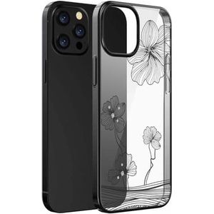 DEVIA Кейс за iPhone 13 Pro, на цветя с диаманти, черен - Devia