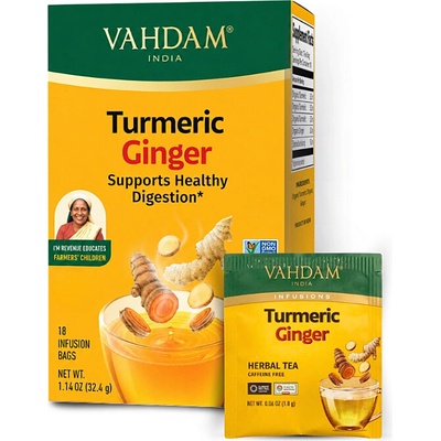 VAHDAM Turmeric Ginger 18 sáčků bylinný čaj 32,4 g