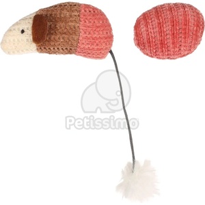 Flamingo Blaro играчка за котки - мишка с топка червена