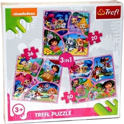 Trefl 34828 Nickelodeon Junior Multi 3v1 20 36 50 dílků