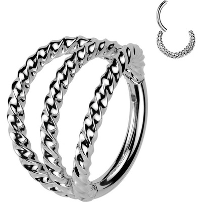 Šperky4U Trjitý segment kruh kroucený helix cartilage tragus piercing NS0066ST-1208