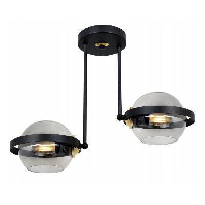 Light Home Stropní svítidlo Ring, 2x grafitové skleněné stínítko, (výběr ze 3 barev uchycení)