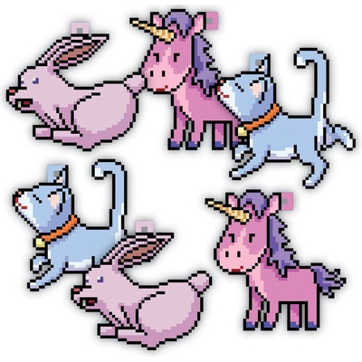 Albi Dárková visačka 6 ks - Pixel zvířátka pro holky
