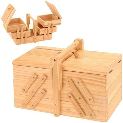 n/n Dřevěný box na šicí potřeby - klasický s 5 přihrádkami – Sleviste.cz