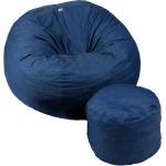 Pufrelax Комплект, Барбарон с табуретка за крака 900л. , King Size XL - Denim, Перящ се калъф, Трансформира се в легло, Пълнеж с микс от мемори пяна и дунапрен, Гама Premium