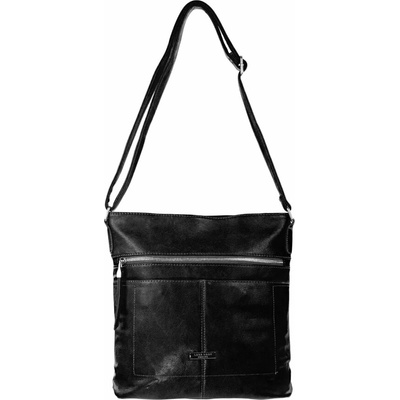 KIARA dámska crossbody koženková kabelka Čierna