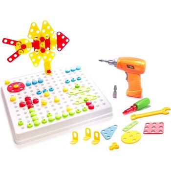 KIK KX7838_5 Mozaika puzzle plastové bloky + skrutkovač 261 ks