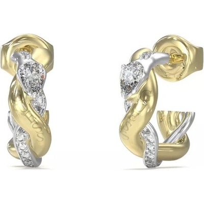 Guess Módní bicolor náušnice se zirkony Twist JUBE05065JWYGRHT/U