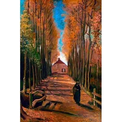 Alej topolů na podzim 50x75cm Vincent van Gogh
