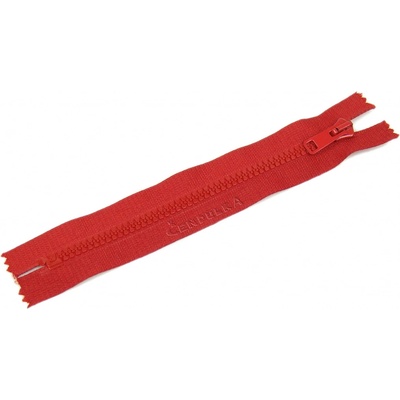Zdrhovadlo zip kostěný 22 cm nedělitelný červená