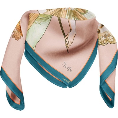 Hedvábný šátek Spring Alfons Mucha – Zboží Mobilmania