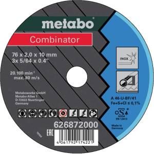 Metabo - Диск за рязане и грубо обработване на неръждаема стомана 76x10 мм, 3 бр. 626872000 (626872000)