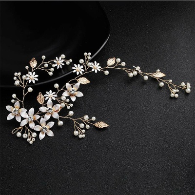 Naishide Jewelry Ozdoba do vlasů s květy - Zlatavá