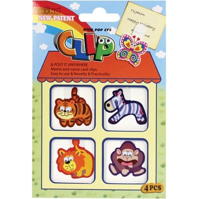 Junior nálepky PVC memo clips CPE 301 A-D zvířátka s pohyblivýma očima