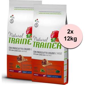 Natural Trainer Natural Medium Adult сушена шунка 2 x 12 кг