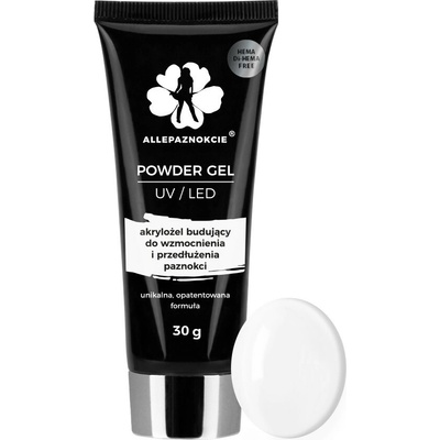 ALLEPAZNOKCIE Akrylgel Powder Gel stavební Hema/DiHema free Bílý 30 g