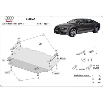 Scut Motor - Румъния Метална кора под двигател и радиатор AUDI A7 Sportback (4GA, 4GF) от 2010 (73858)