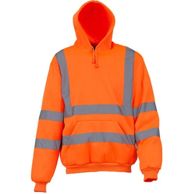 Yoko reflexní mikina s kapucí HVK05 Fluorescent Orange