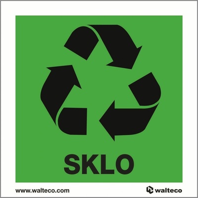 Walteco Recyklácia - sklo, 92x92mm, samolepka Množstvo: 10 ks , 20769BP2