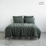 Linen Tales Тъмнозелено спално бельо за двойно легло 200x200 cm - Linen Tales (LT-DCS-200x200/50x70-FGR)