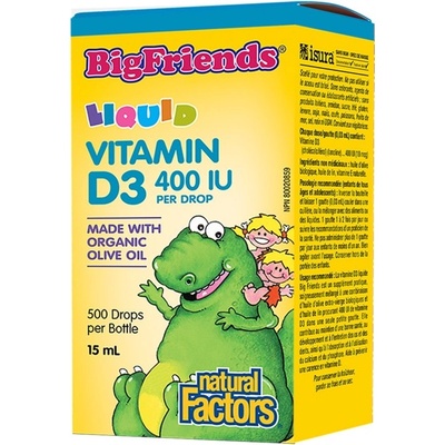 Natural Factors BigFriends Liquid Vitamin D3 for Kids 400 IU [15 мл]