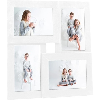 vidaXL Фоторамка колаж за 4х(13х18 см) снимки, бяла, МДФ (332773)