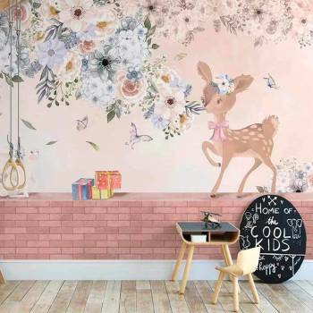 Image 1 of Art gift Фототапет - Сърничка сред цветята