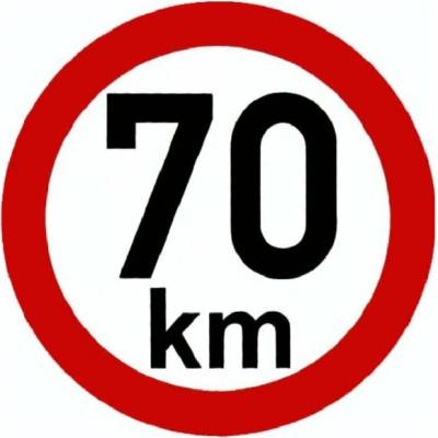 Reflexná samolepka rýchlosť 70 km, priemer 200 mm