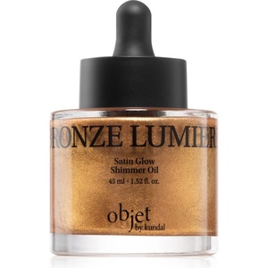 KUNDAL Objet Satin Glow Shimmer Oil блестящо масло с хидратиращ ефект цвят Bronze Lumier 45ml