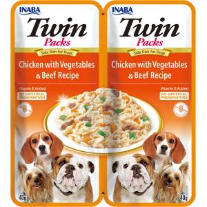 Inaba Foods Dog Twin Packs желирана храна за кучета - пилешко с зеленчуци, говеждо 2 x 40 г