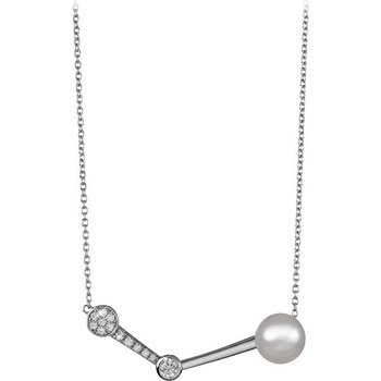 Silver Cat Štýlový strieborný náhrdelník so zirkónmi a perlou SC337