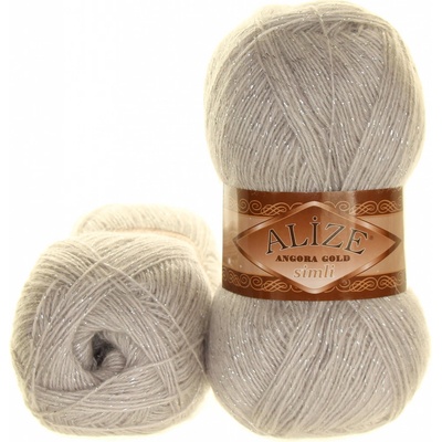 Alize Angora Gold Simli 168 světle šedá